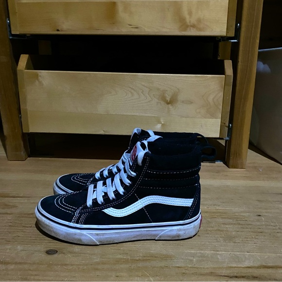 Black Vans Kids High Tops Size 3 - Picture 1 of 5